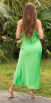 Sexy Satinlook Maxi dress with Leg slit Einheitsgroesse