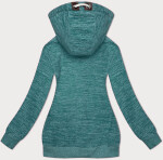 Dámska tyrkysová melanžová fleecová mikina (2310) odstíny zelené XL (42)