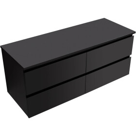 CERANO - Kúpeľňová skrinka Carole + doska pod umývadlo Navira Slim - 18 mm - čierna matná - 120x49,8x46 CER-476396
