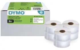 Dymo Papierové štítky 57x32 mm biele, adresné / Štítky / 6x1000 ks / odstrániteľné (2093094)