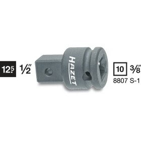 Hazet HAZET 8807S-1 adaptér zástrčného kľúča Pohon (skrutkovač) 3/8 (10 mm) Typ zakončenia 1/2 (12,5 mm) 35.5 mm 1 ks; 8807S-1