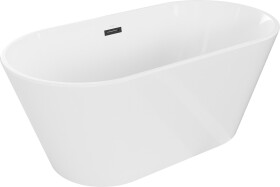 MEXEN - Flavia vaňa voľne stojaca 150x75, biela s biela, čierny sifón 54031507500-B