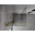 MEXEN/S - Mist-F sprchovací kút skladacie dvere ľavá 75 x 75, transparent, zlato kartáčovaná 8A6T-075-075-55-00-L
