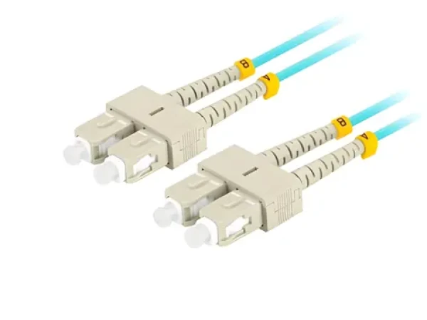 Lanberg SC/UPC-SC/UPC azúrová / Optický patch kábel / Duplex / OM3 50/125 / LSZH / 3 m (FO-SUSU-MD31-0030-TQ)