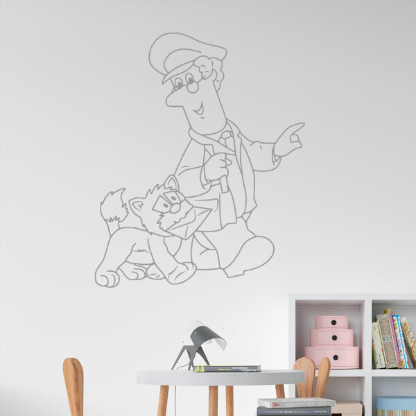 Veselá Stena Samolepka Poštár Pat Farba: šedá, Veľkosť: 100 x 70 cm