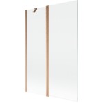 MEXEN - MIST vaňová zástena 120x150 cm 6mm f+s, meď kartáčovaná, číra 8A9-120-011-65-00