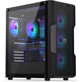 Endorfy Regnum 400 ARGB čierna / Mid tower / ATX / 4x 120mm / 2x USB 3.0 / mesh panel / priehľadná bočníce / bez zdroja (EY2A009)