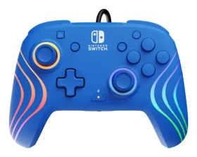 PDP Afterglow Wave modrá / Herní ovladač / drátový / USB / 3,5 m / Nintendo Switch (500-237-BL)