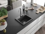 MEXEN MEXEN - Milo granitový drez 1-miska 435x410 mm, čierna škvrnité 6505441000-76