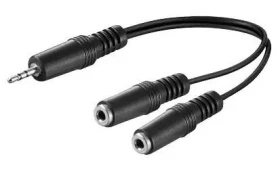 MicroConnect Audio Y-kábel stereo mini jack 3.5mm (M) - 2x 3.5mm mini jack (F) 0.2m čierna (AUDLL02)