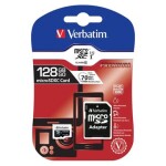 Verbatim MicroSDXC 128 GB pamätová karta s SD adaptérom / Class 10 / R: 90 MBps / W: 10 MBps (44085)