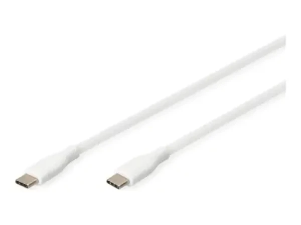 Digitus USB-C silikónový prepojovací kábel biela / Dátový kábel / USB-C / 1 m (AK-300341-010-W)