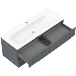 MEXEN/S - Rivel kúpeľňová skrinka 120 cm s umývadlom Vela, 2 zásuvky, reliéf, grafit mat/biela mat - 91A20-12047-2-BFF66-W23M 91A20-12047-2-BFF66-W23M01