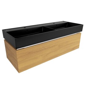 Kúpeľňová skrinka s umývadlom SAT Feel 120x30x46 cm medový dub mat SATFEEL120DMU3 SATFEEL120DMU3