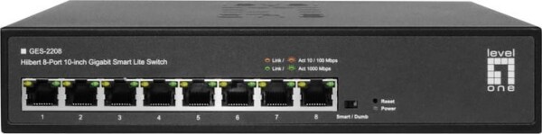 LevelOne LevelOne GES-2208 łącza sieciowe Zarządzany L2 Gigabit Ethernet (10/100/1000) Čierny