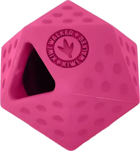 KIWI WALKER Gumová hračka ICOSABALL Mini ružová / Hračka pre psov / otvor na maškrty / 6,5 cm (RUB-858)