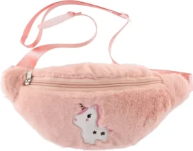 TEDDIES Plyšová ľadvinka Jednorožec / Ľadvinka / nastaviteľný pás / kovový zips (00861599)