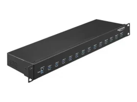 DeLock 19" priemyselný USB hub 13x USB-A čierna / USB hub / USB 3.2 Gen 1 / 5000 Mbit/s / kov (64039)