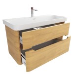 Kúpeľňová skrinka s umývadlom SAT Fusion 97,5x53x45 cm dub medový mat SATFUSION2100DMMWB SATFUSION2100DMMWB