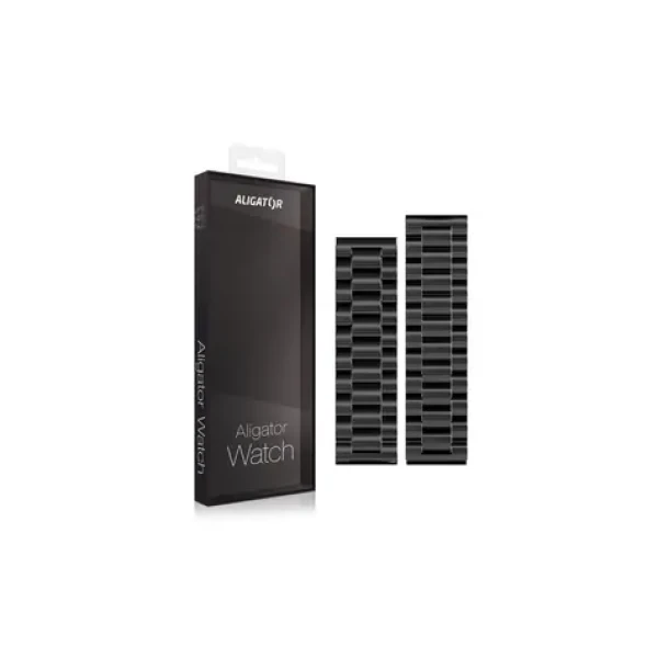 Aligator Náhradný kovový remienok pre Aligator Watch Pro a Aligator Watch Pro X 22mm / čierny (22AW0018)