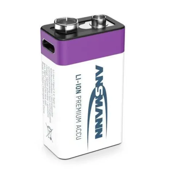 Ansmann Li- ION 9V Block / Akumulátor / 340 mAh / USB-C (14513)