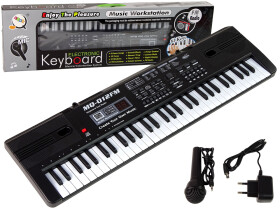 Mamido Detský keyboard s mikrofónom a rádiom MQ-012FM čierny