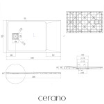 CERANO - Sprchová vanička obdĺžniková Pablo - SMC/minerálny kompozit - štruktúrovaná biela matná - 120x70x3 CER-480991