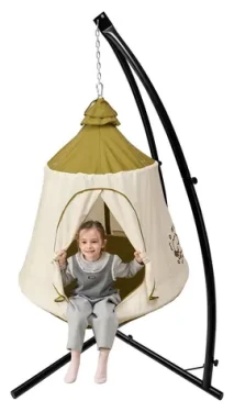 2KIDS TOYS Hojdačka závesný stan so stojanom zelená, biela