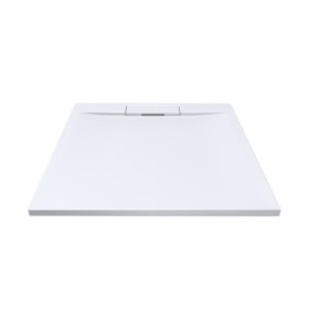 Mereo Štvorcová sprchová vanička s hranatým krytom sif., 80x80x3 cm, vr. sif., bez nožičiek, liaty mramor CV41KS