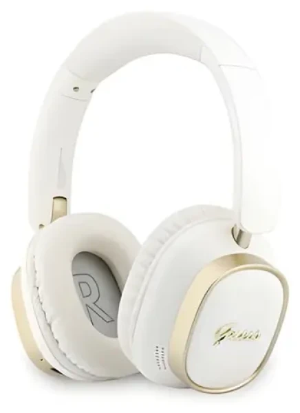 Guess Rectangle Metal Script Logo White / Slúchadlá / Bezdrôtové / Do uší / ENC (57983130952)
