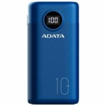 ADATA P10000QCD Power Bank 10000mAh modrá / 4.5A / 2x USB-A (22.5W) / 1x USB-C (18W) (AP10000QCD-DGT-CDB)