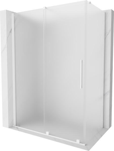MEXEN/S - Velár sprchovací kút, posuvné dvere 160 x 100, dekor, biela 871-160-100-31-20