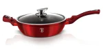 BERLINGERHAUS Panvica hlboká 32 cm Burgundy Metallic Line / Mramorový povrch / Pokrievka (BH-1261)