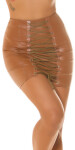 Sexy Koucla leather look mini skirt with lacing black S