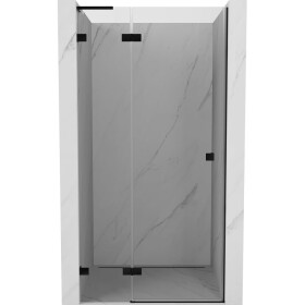 MEXEN/S - Lunar L sprchové dvere krídlové ľavé 125, transparent, čierna 834L-125-000-70-00-L