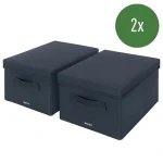 Leitz Fabric M modrá / Úložný box s vekom / textilný / 2 ks / 20,3 x 28,5 x 38 cm (61440089)