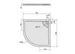 POLYSAN - LUSSA sprchová vanička z liateho mramoru so záklopom, štvrťkruh 90x90cm, R550 71602