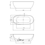 AQUALINE - DOURO voľne stojaca vaňa 180x82cm, biela E1880