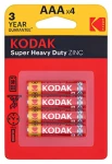 Kodak Super Heavy Duty AAA / Batérie / zinkochloridové / 4 ks / 1,5 V (KOD-R3)