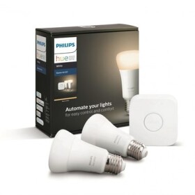 Philips Hue BT LED žiarovka E27 9W teplá biela 2ks + bridge / múdra LED žiarovka / 806 lm / 2700 K / stmievateľná (8718696785218)