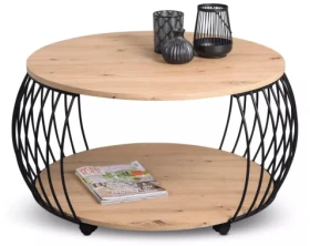 Okrúhly konferenčný stolík Peking 80 cm, dub artisan%