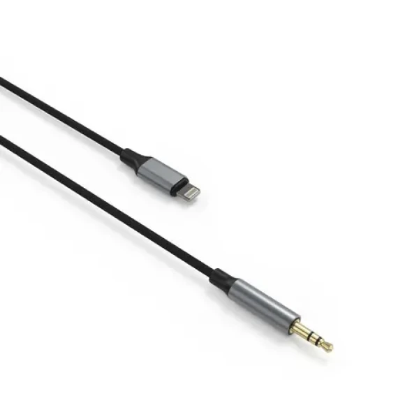 FIXED Link Space Gray / Audio kábel / Lightning - 3,5 mm jack / opletený / 1,5 m