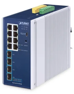 Planet IGS-4215-8T4X / Switch priemyselný / L2/L4 / 8x GbE RJ-45 / 4X SFP / DIN / IP30 (IGS-4215-8T4X)
