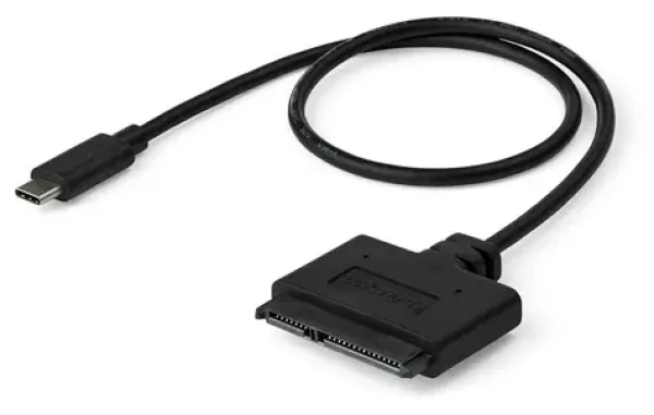 StarTech USB-C na SATA adaptér čierna / Adaptér / pre 2,5" HDD / SSD / USB 3.1 / 0,5 m / ASMedia ASM1351 (USB31CSAT3CB)