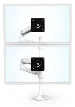 Ergotron LX Dual Stacking Arm Tall Pole biela / Stolový držiak pre 2 LCD / Do 40" / VESA 75x75, 100x100 (45-509-216)