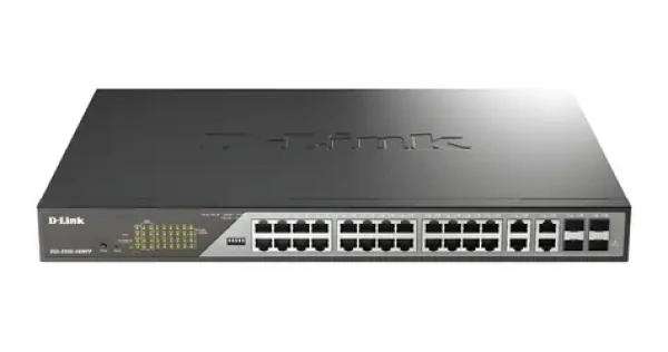 D-Link DSS-200G-28MPP/E / Switch / L2 Managed / 24x Gigabit PoE+ / 4X SFP / PoE 518W (DSS-200G-28MPP/E)