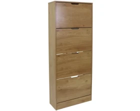 Botník Rubble, 4 dverový, dub%