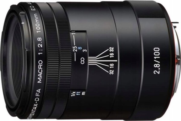 Pentax HD D-FA 100mm f/2.8 Macro ED AW lens, black