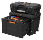 Keter ROC Pro Gear 2.0 XL grafitová / Box na náradie so zásuvkou / 26 l / 56,5 x 37,5 x 41,3 cm (271384)