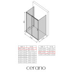CERANO - Trostenný sprchovací kút Varone LINE UL/P - 6 mm - chróm, mliečne sklo - 90x90 - posuvný CER-DY505-9105